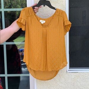Maeve “ Hailey” top. Anthropologie Mustard Blouse